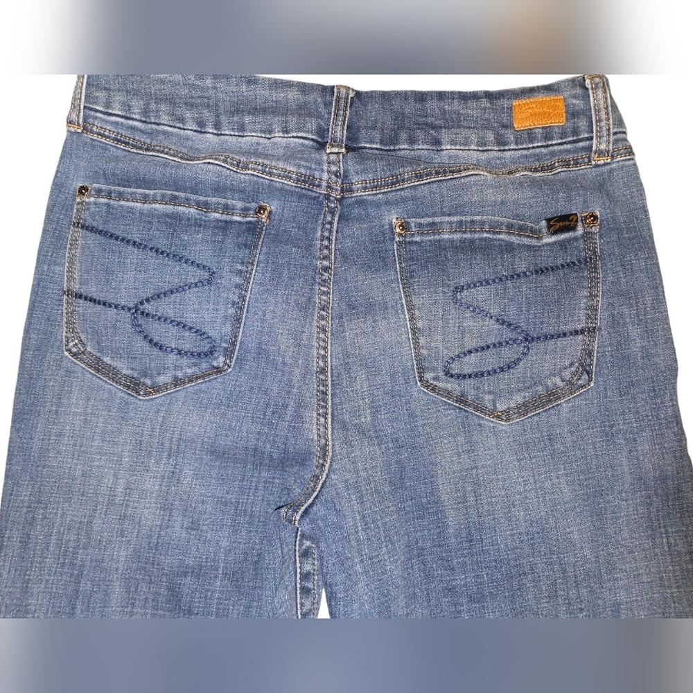 Women's Seven7 Tummyless High Rise Skinny Jeans Medium Wash, Size 14 - Picture 3 of 9